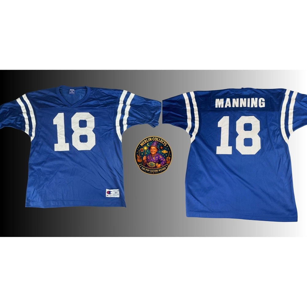 Vintage Champion Peyton Manning Indianapolis Colts NFL Jersey Blue Mens Large 44